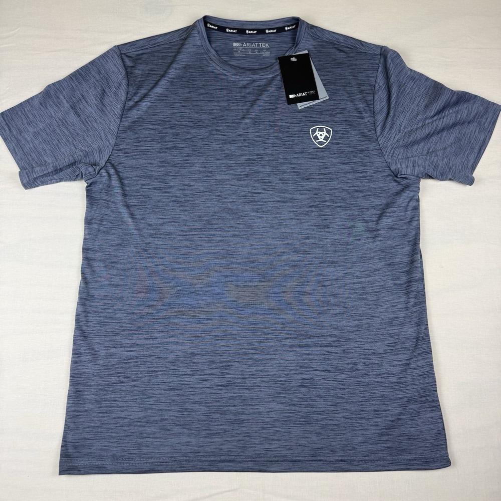 NEW Ariat Charger Ariat Seal USA Graphic AriatTEK Graystone Tee Men’s M